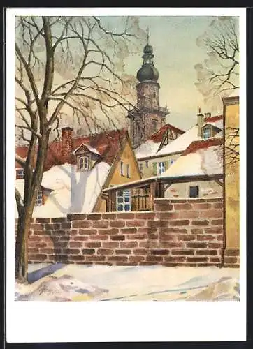 Künstler-AK Erlangen, Altstadtidyll nach einem Aquarell von Hans Schmitz