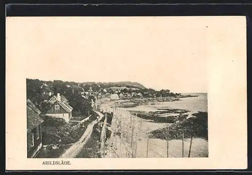 AK Arildsläge, Teilansicht mit Küstenstrasse und Strand