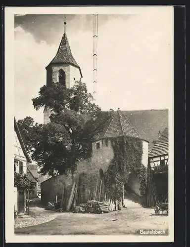 AK Beutelsbach / Remstal, Ortspartie an der Kirche