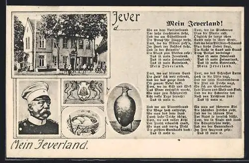 AK Jever, Haus der Getreuen, Bismarck, Kiebitzpokal, Lied