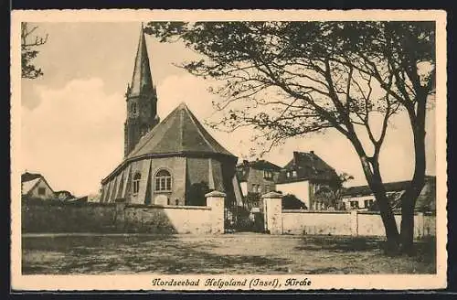 AK Insel Helgoland, Partie an der Kirche