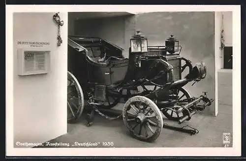 AK Berlin, Ausstellung Deutschland 1936, Goethewagen