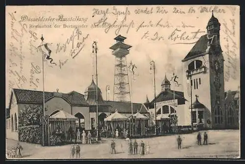 AK Düsseldorf, Düsseldorfer Ausstellung 1902, Restaurant der Dortmunder Aktienbrauerei