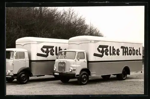 Fotografie Ackermann-Fahrzeugbau Wuppertal, Lastwagen Aufbauten, LKW MAN der Firma Felke Möbel