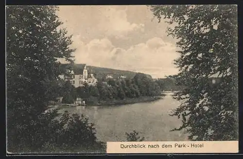 AK Malente-Gremsmühlen, Durchblick nach dem Park-Hotel