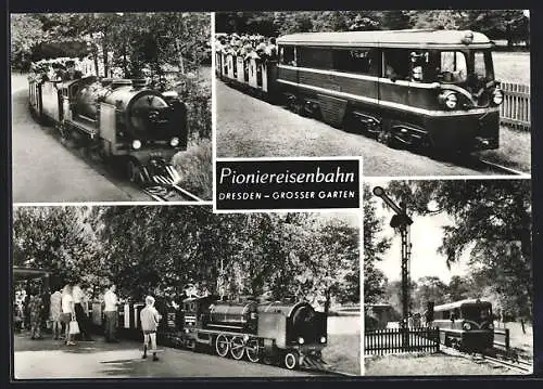 AK Pioniereisenbahn Dresden-Grosser Garten, Kleinbahn, DDR