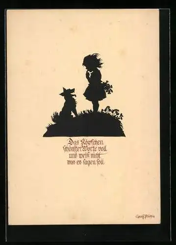 Künstler-AK Georg Plischke: Kleines Mädchen und ihr Hund