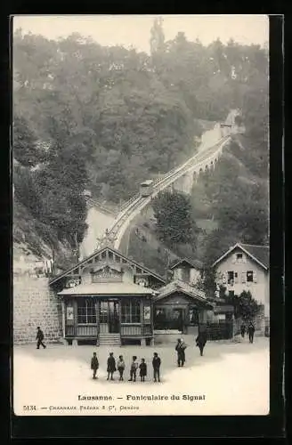 AK Lausanne, Bergbahn fährt hinauf