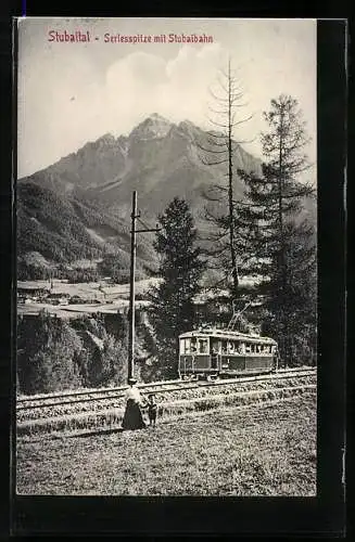 AK Stubaital, Serlesspitze mit Stubaibahn