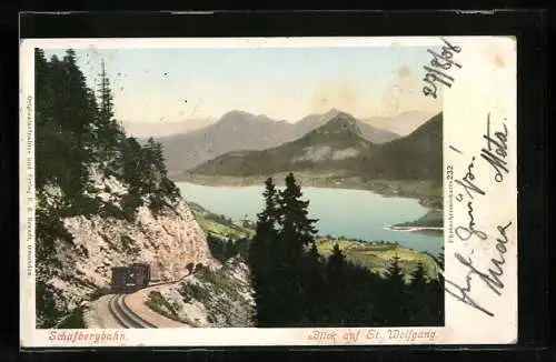 AK Schafbergbahn, Blick auf St. Wolfgang