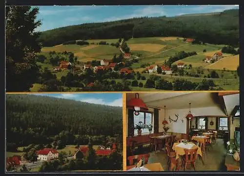 AK Altenfeld /Rhön, Gasthof an der Fulda, Innenansicht, Inh. J. Wahl, Ortsansicht