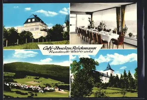 AK Nenderoth /Westerwald, Café-Pension Reichmann mit Innenansicht