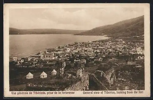 AK Tibériade, Vue générale de Tibériade, pris de la forteresse