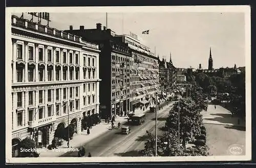 AK Stockholm, Strassenpartie: Vascgatan, Hotel Continental