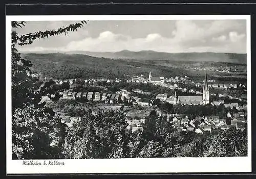 AK Mülheim /Koblenz, Gesamtansicht aus der Vogelschau