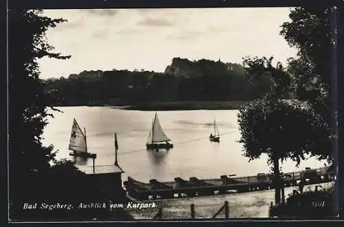 AK Bad Segeberg, Ausblick vom Kurpark mit Segelbooten