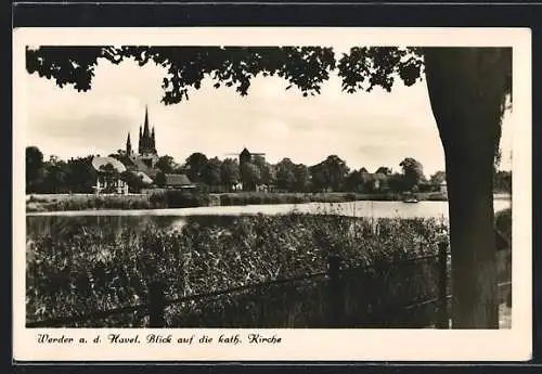 AK Werder a. d. Havel, Blick auf die katholische Kirche