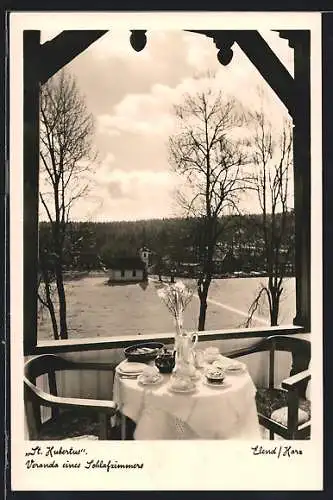 AK Elend /Harz, Hotel und Familienpensionat St. Hubertus, Veranda eines Schlafzimmers