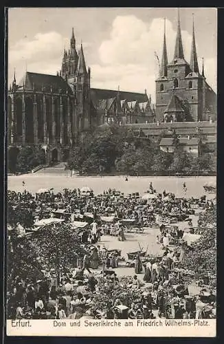 AK Erfurt, Dom & Severikirche am Friedrich Wilhelms-Platz