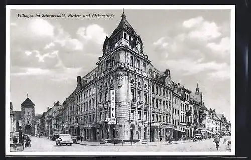 AK Villingen im Schwarzwald, Hotel in der Niedere und Bickenstrasse