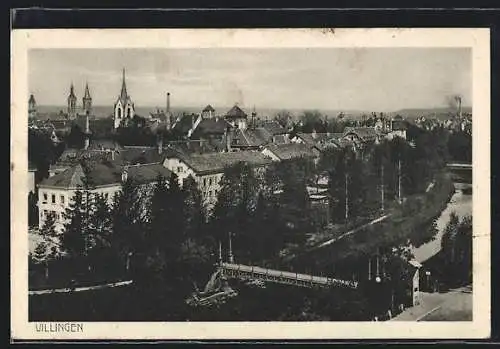 AK Villingen / Schwarzwald, Teilansicht mit Flusspartie