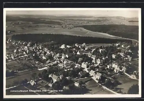 AK Königsfeld / Schwarzwald, Totale vom Flugzeug aus