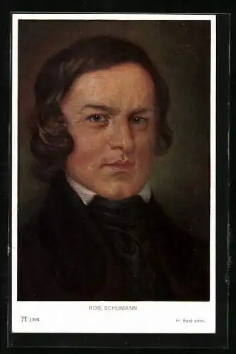 Künstler-AK H. Best: Robert Schumann Portrait