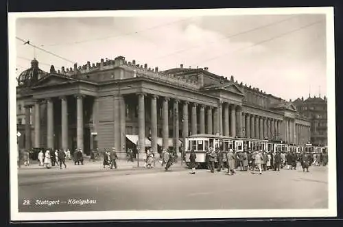 AK Stuttgart, Königsbau und Strassenbahn