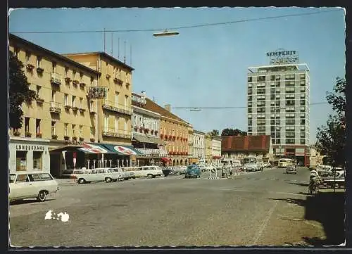 AK Wels, Kaiser-Josef-Platz mit Hotel Greif