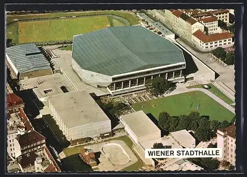 AK Wien, Die Stadthalle aus der Vogelschau