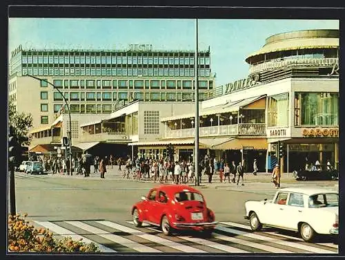 AK Berlin, Café Kranzler am Kurfürstendamm, VW Käfer