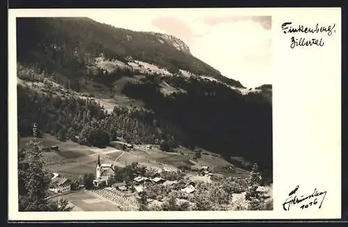 Foto-AK Hans Hruschka Nr. 1016: Finkenberg /Zillertal, Ortsansicht und Umgebung aus der Vogelschau