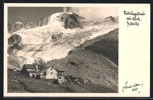 Foto-AK Hans Hruschka Nr. 869: Furtschaglhaus mit Mösele, Zillertal