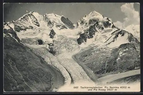 AK Tschiervagletscher, Piz Bernina und Piz Roseg