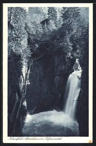 AK Kesselfall, Wasserfall und Alpenhaus im Kaprunertal