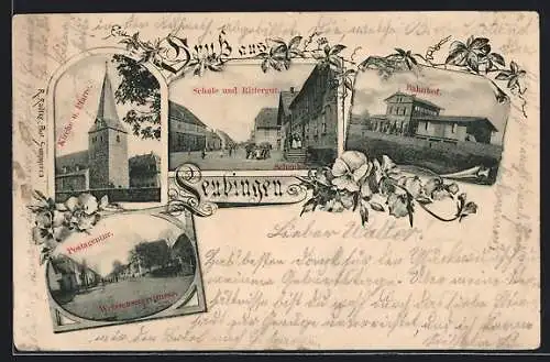 AK Leubingen, Kirche und Pfarre, Schule und Rittergut, Bahnhof, Postagentur