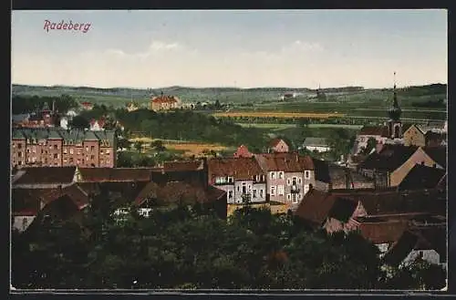 AK Radeberg, Teilansicht mit Kirche