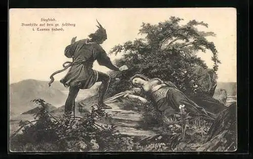 AK Siegfried, Brunhilde auf dem gr. Feldberg im Taunus findend