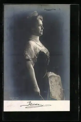 Foto-AK Hilda von Baden mit Fächer