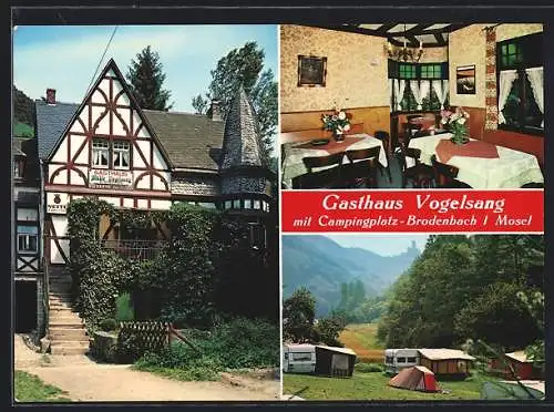 AK Brodenbach /Mosel, Gasthaus Vogelsang mit Campingplatz, Inh. G. Steffen