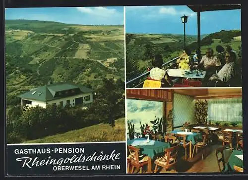 AK Oberwesel am Rhein, Gasthaus-Pension Rheingoldschenke, Bes. Herm.-Josef Schneider