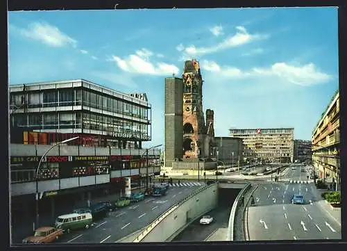 AK Berlin-Charlottenburg, Breitscheidplatz mit Gedächtniskirche und Europa-Center