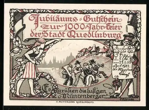 Notgeld Quedlinburg 1921, 50 Pfennig, Die lustigen Münzenberger