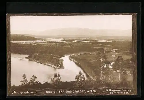 Fotografie G. Hagens Forlag, Hammerfest, Ansicht Alten, Udsigt Fra Sandfaldet