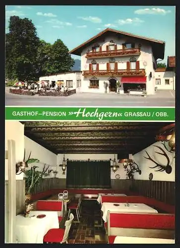 AK Grassau / Chiemgau, Gasthof-Pension Hochgern, Bahnhofstrasse 131