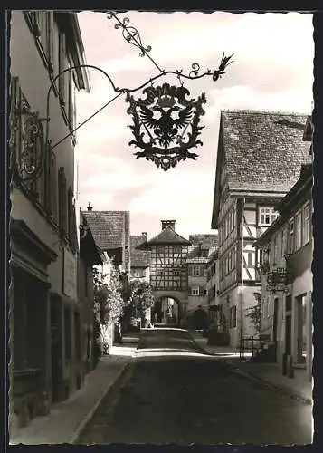 AK Künzelsau, Strassenpartie mit Gasthaus J. Wurtinger