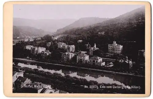 Fotografie Lichtdruck C. Hertel, Mainz, Ansicht Bad Ems, Blick auf die Villen vom Curberg aus gesehen