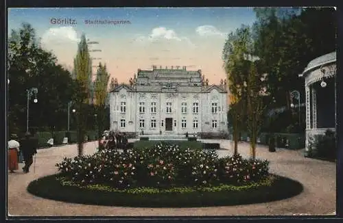 AK Görlitz, Partie im Stadthallengarten