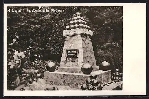 AK Glückstadt, Kugeldenkmal im Stadtpark