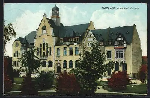 AK Neuwied, Kreis-Ständehaus mit Garten